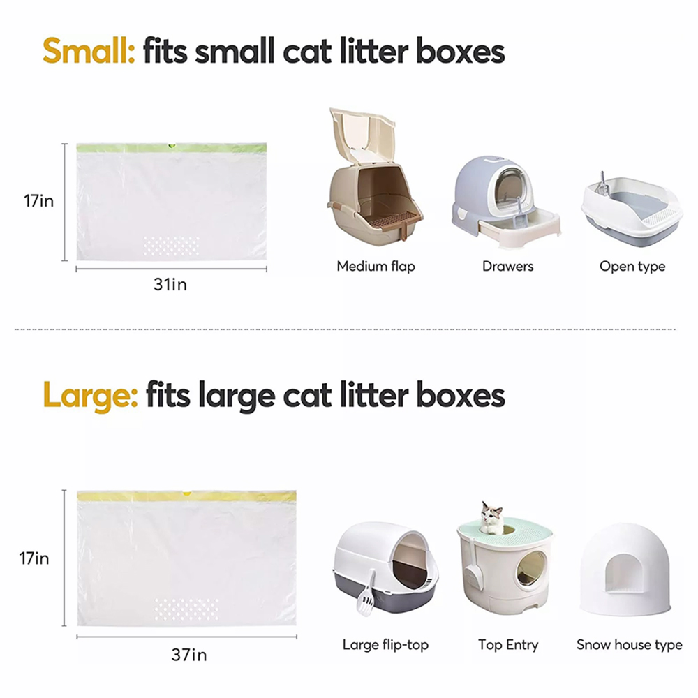 thumbnail image 2 of Litter Bag QISUO Cat Litter Filter Bag Drawstring Litter Sifting Liners Kitty Waste Litter Box Liners 2 of 9