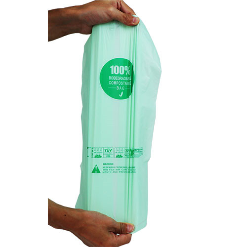 Boxed flat mouth biodegradable garbage bag