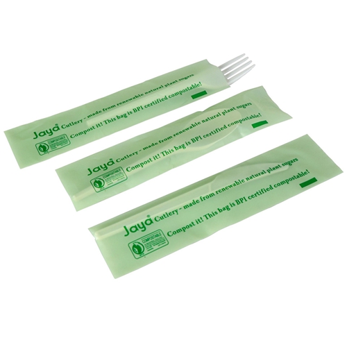 Biodegradable knife and fork packaging bag