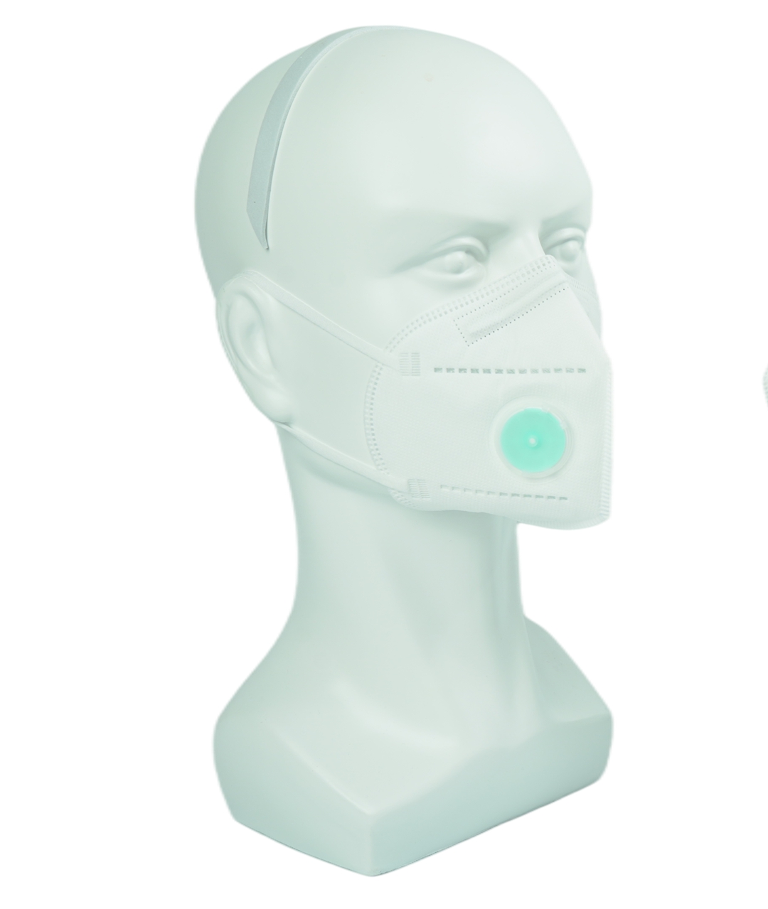 White KN95 non-medical protective mask with valve