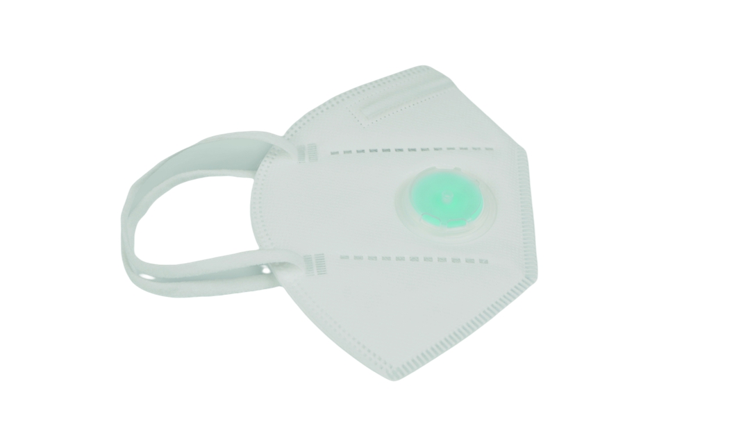 White KN95 non-medical protective mask with valve